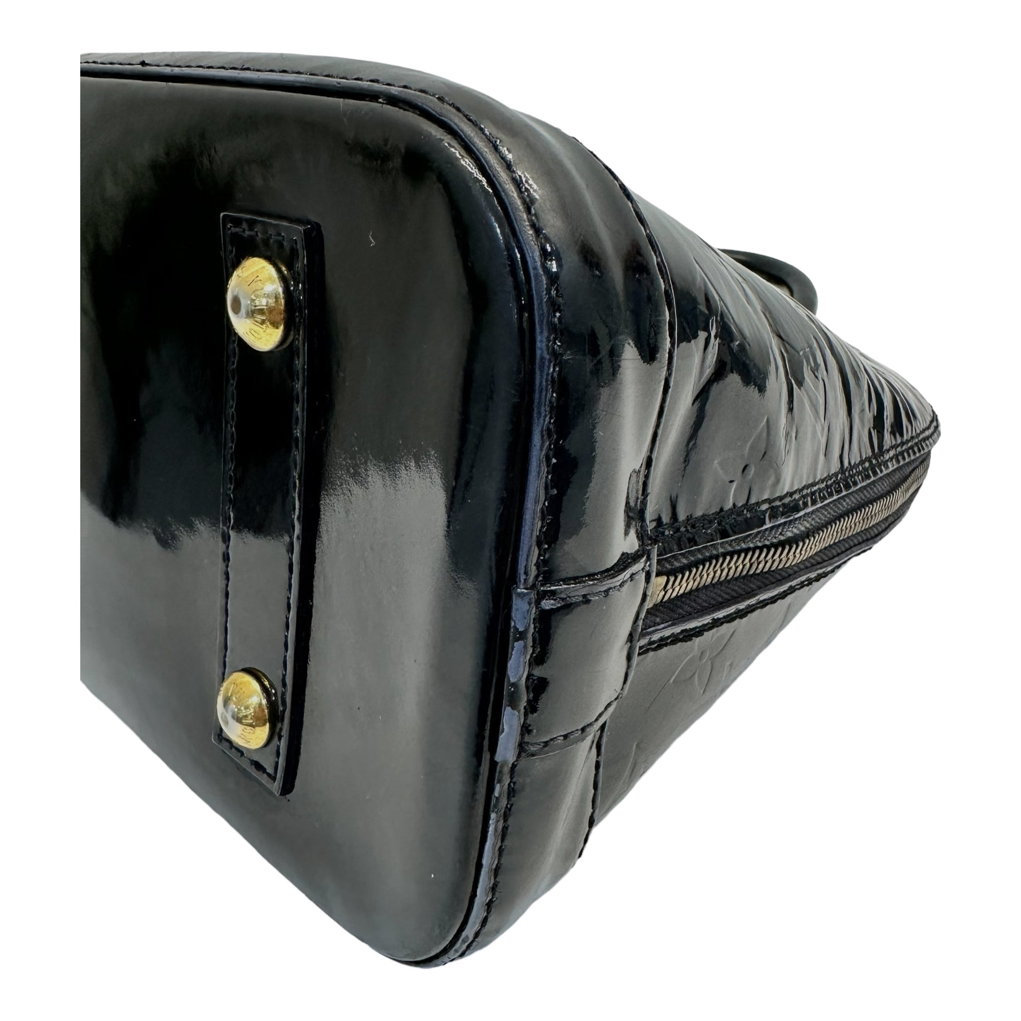 Louis Vuitton Black Monogram Vernis Leather Alma PM Handbag