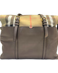 Burberry Mason House Check Canvas And Leather Diaper Tote Bag