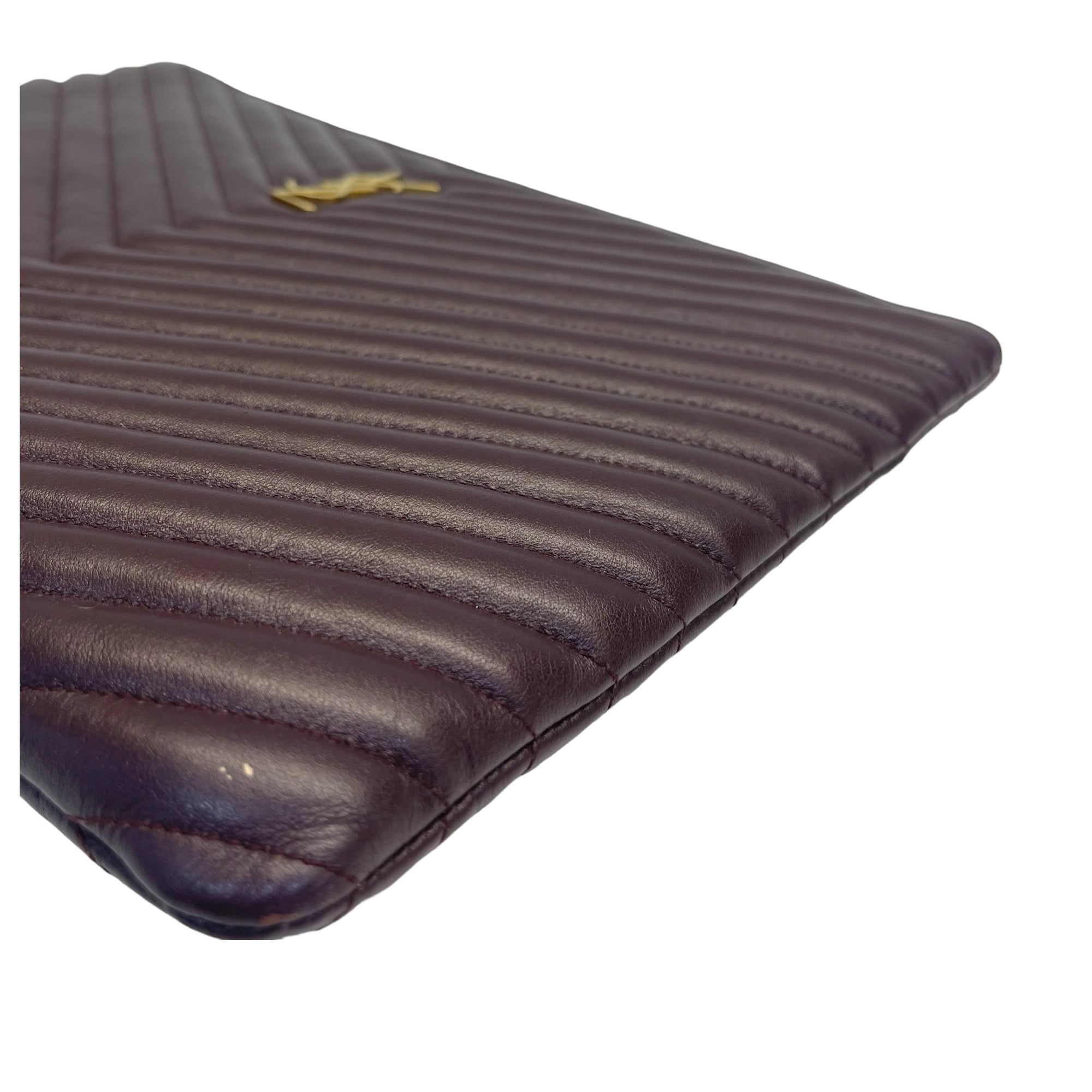 Yves Saint Laurent Burgundy Matelasse Leather document Holder