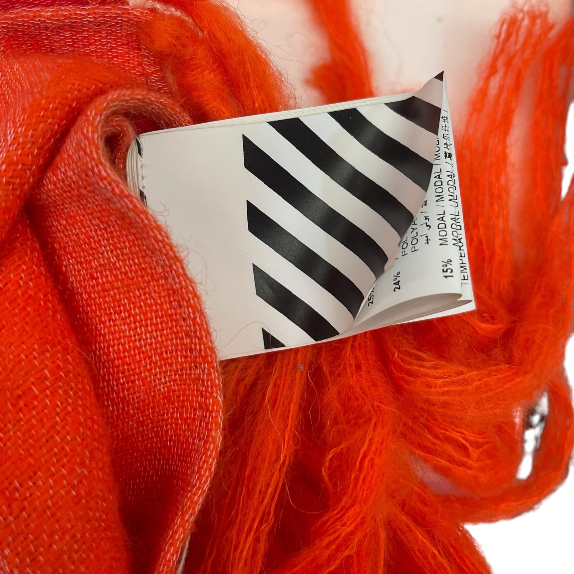 Off-White Mohair Arrow Blanket
