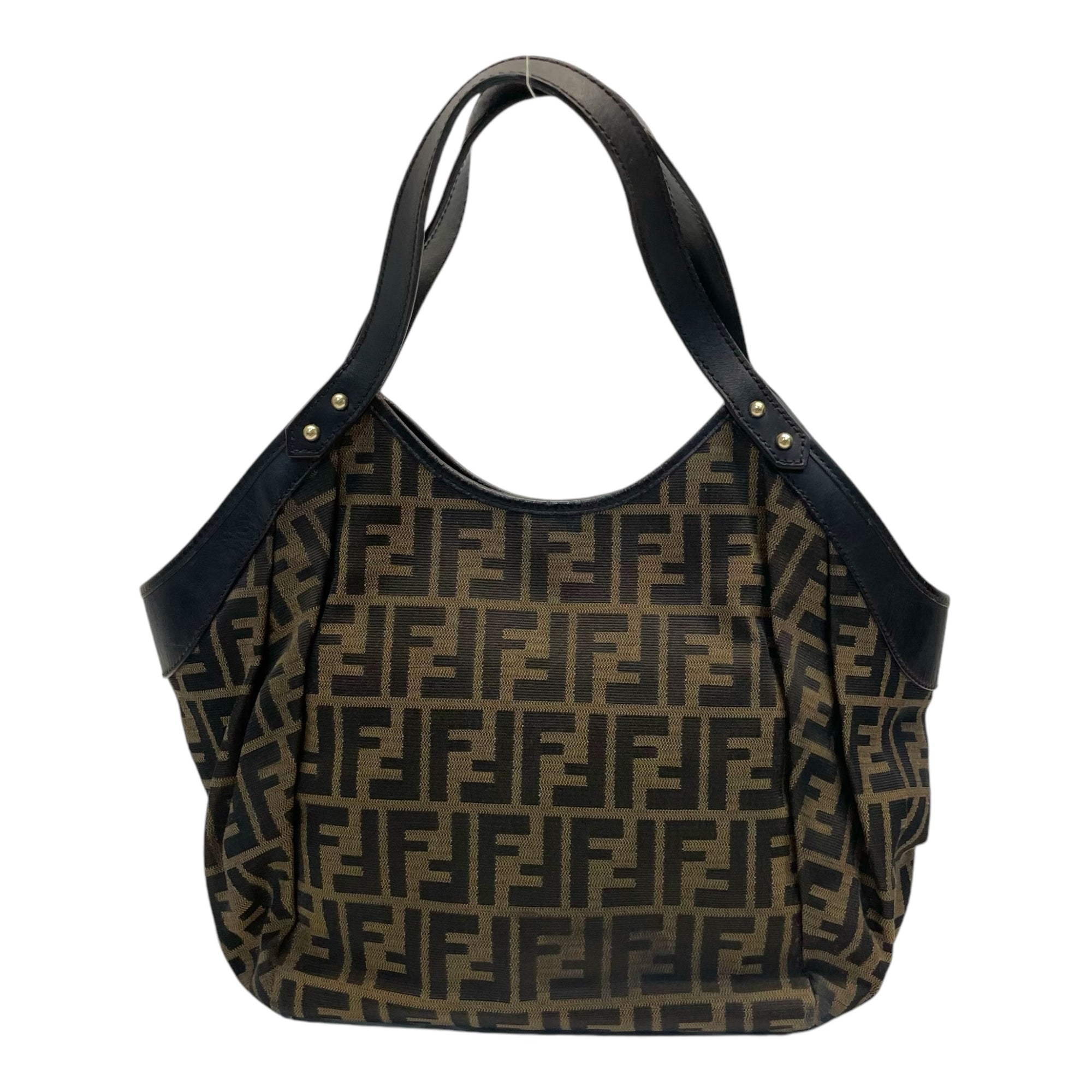 Fendi Zucca Canvas & Leather Borsa Chef Tote Bag