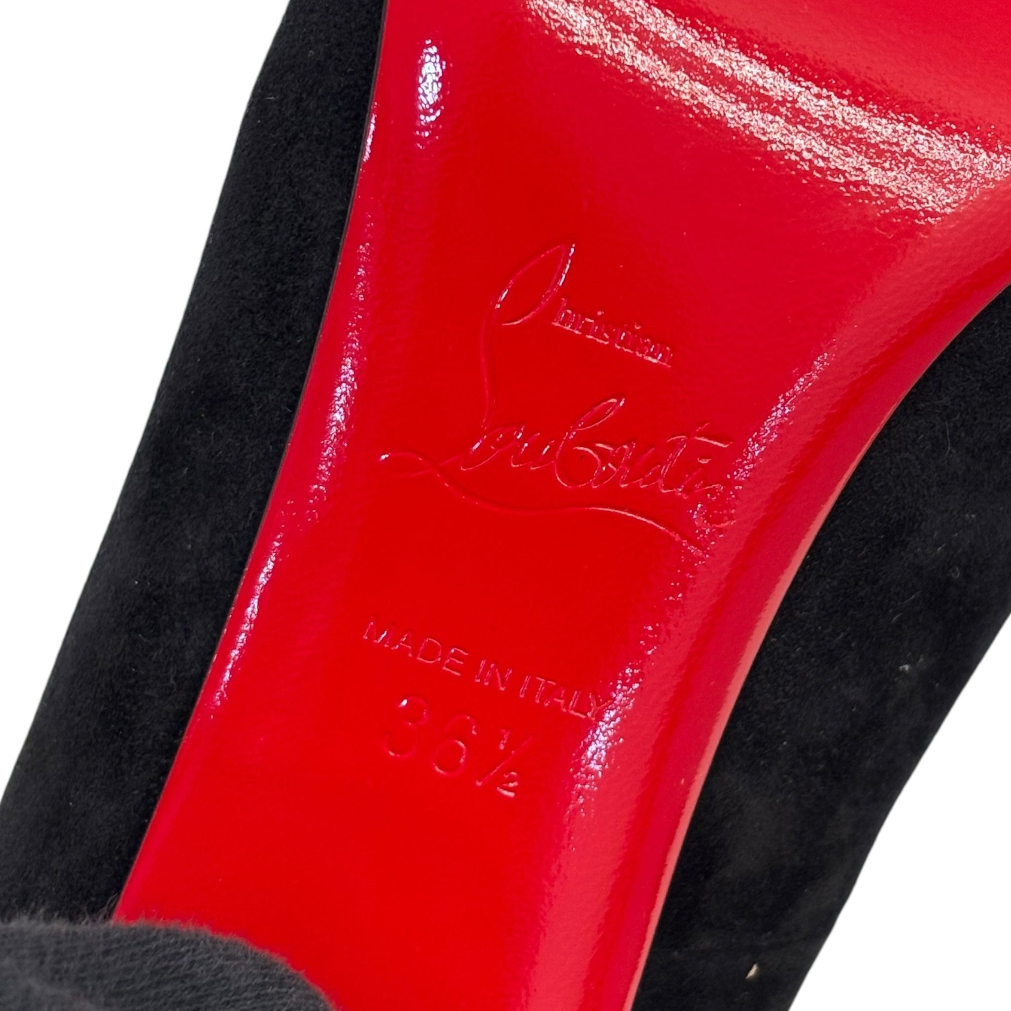 Christian Louboutin Gena Black Suede Ankle Boots EU 36.5