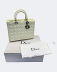 Dior White Cannage Leather Large Lady Dior Tote