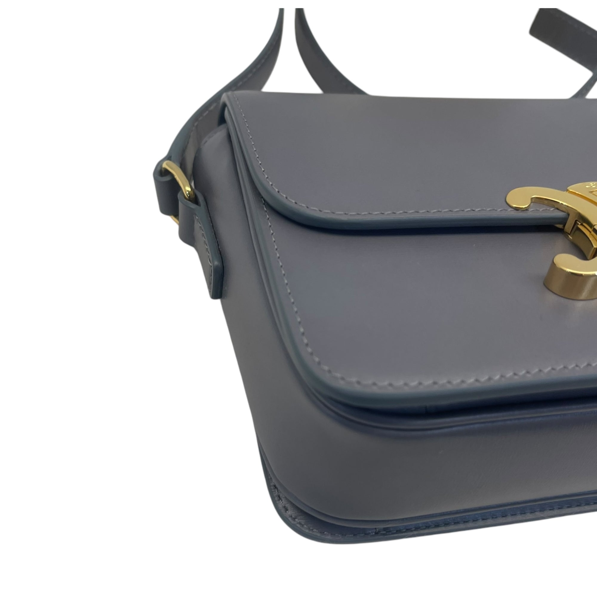 Celine Grey Calfskin Leather Crossbody Bag