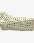Bottega Veneta White Intrecciato Leather Structure Clutch