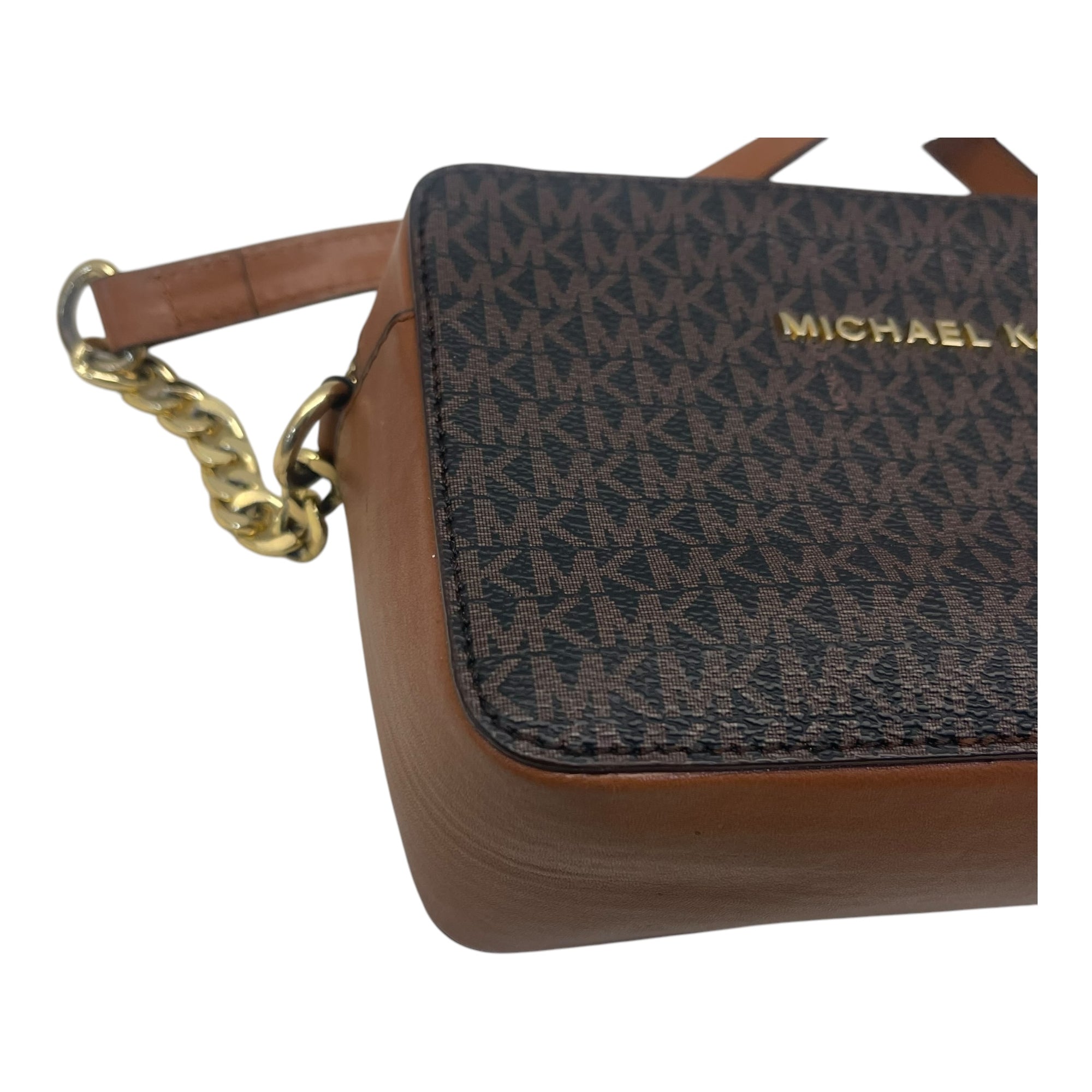 Michael Kors Jet Set Brown Logo Crossbody Bag