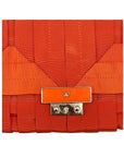 Anya Hindmarch Bright Orange Clutch Bag with Grosgrain Ribbon