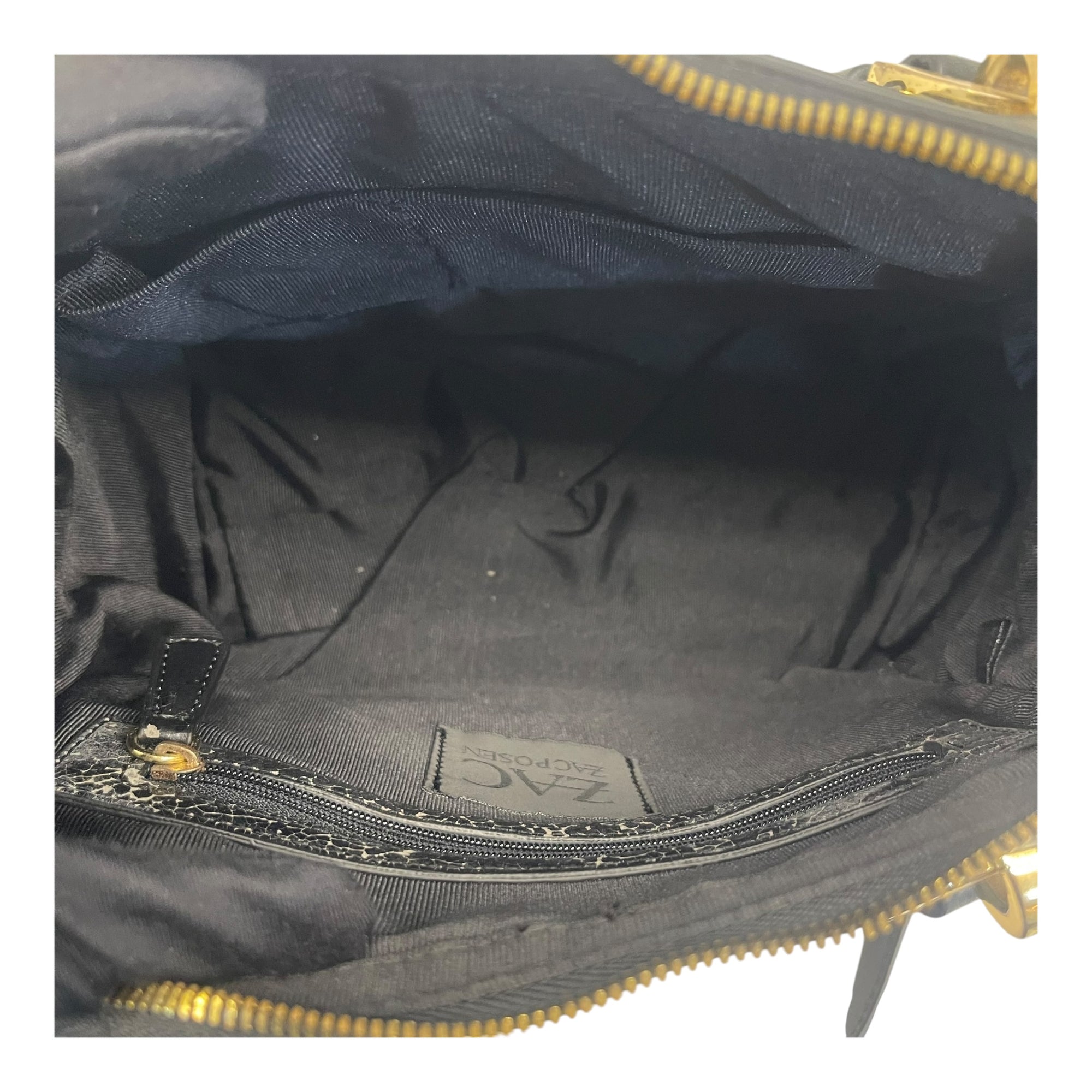 Zac Posen Black Leather Eartha Double Handle Satchel