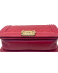 Chanel Boy Flap Bag Medium Lambskin Red