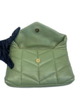 Saint Laurent Olive Puffer Leather Medium Loulou Shoulder Bag