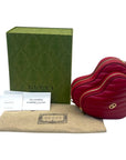 Gucci Red Leather Interlocking G Mini Heart Shoulder Bag