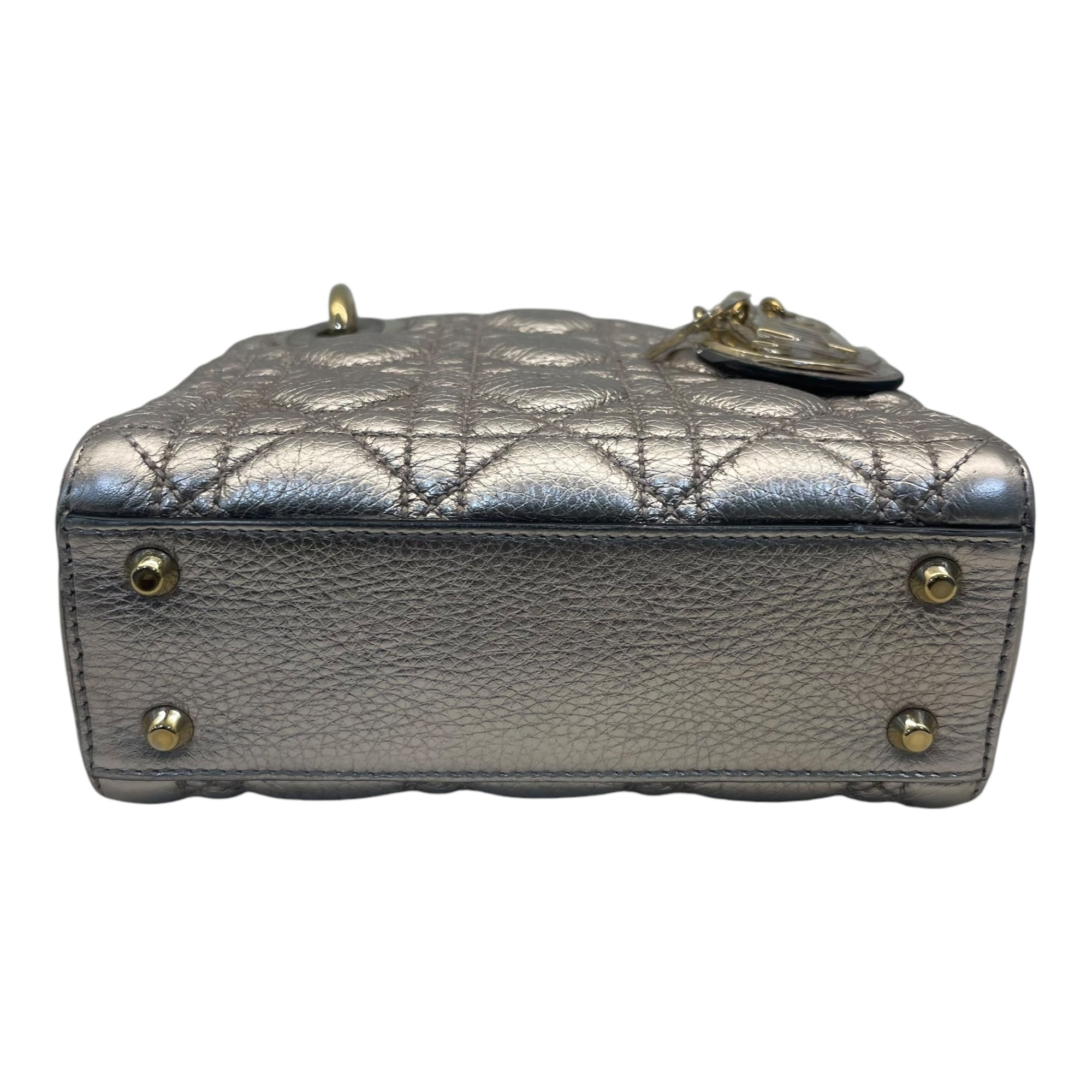 Christian Dior Mini Lady Dior Metallic Cannage Bag