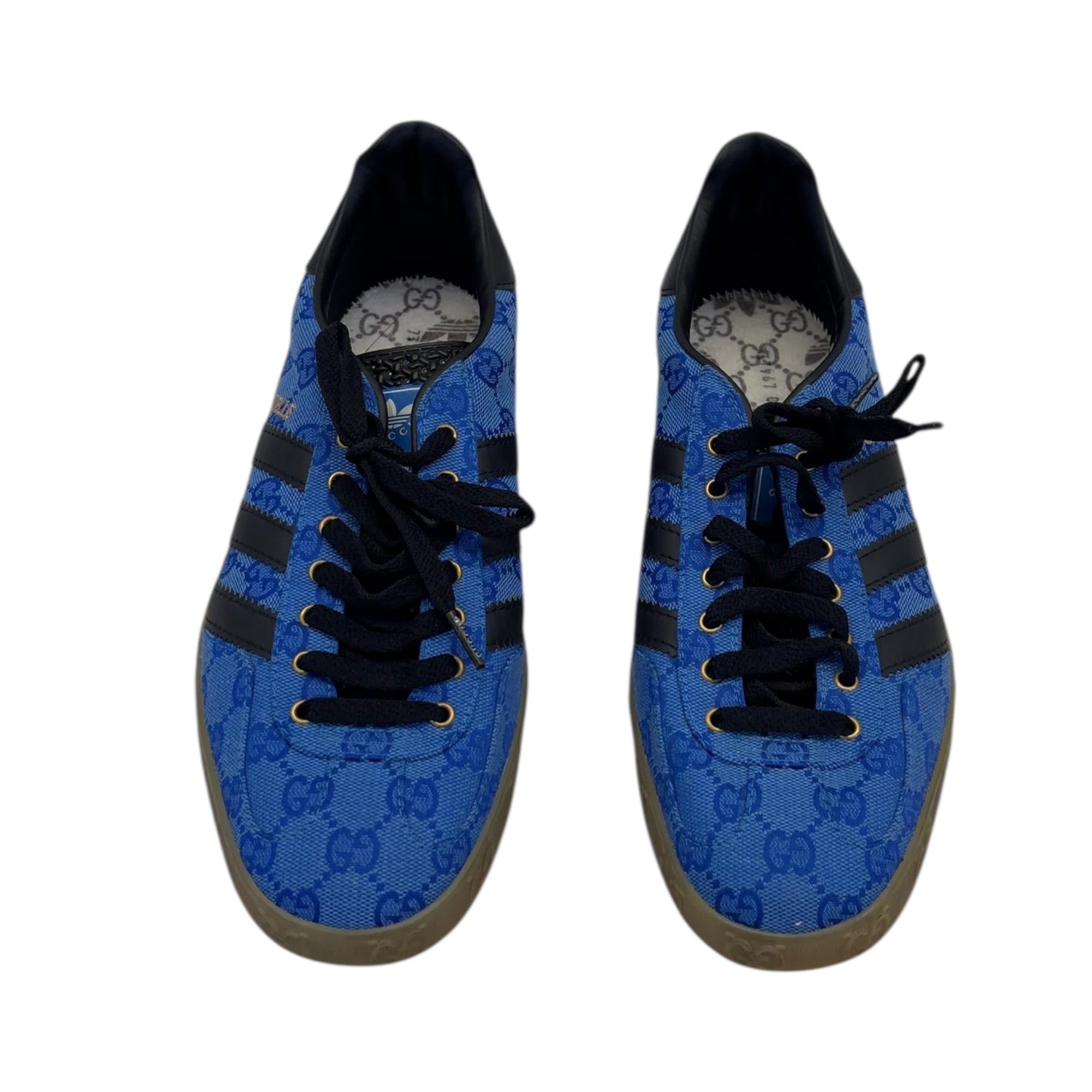 Gucci X Adidas Blue GG Canvas Gazelle Sneakers EU 42.5