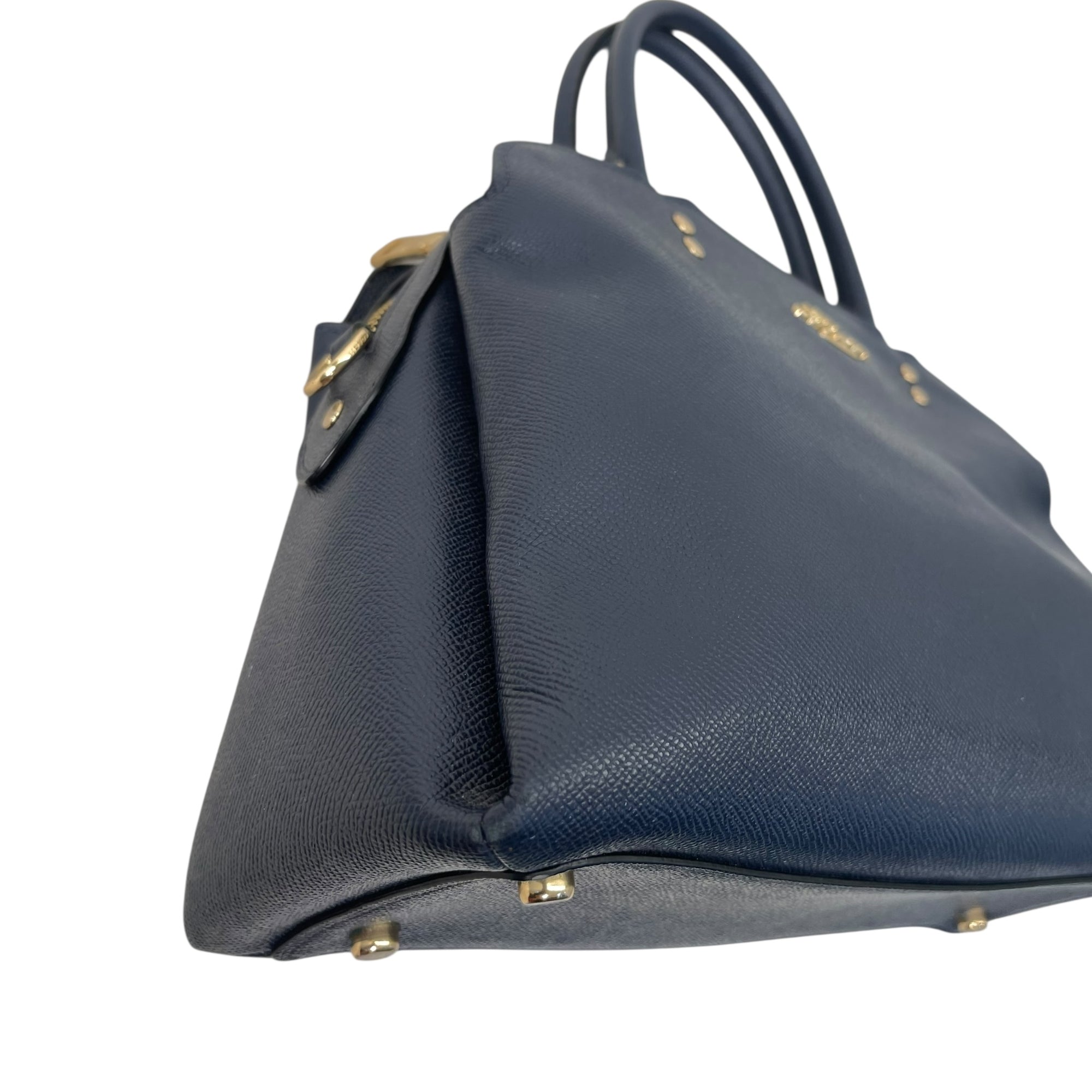 Coach Blue Leather Mini Lillie Carryall Satchel