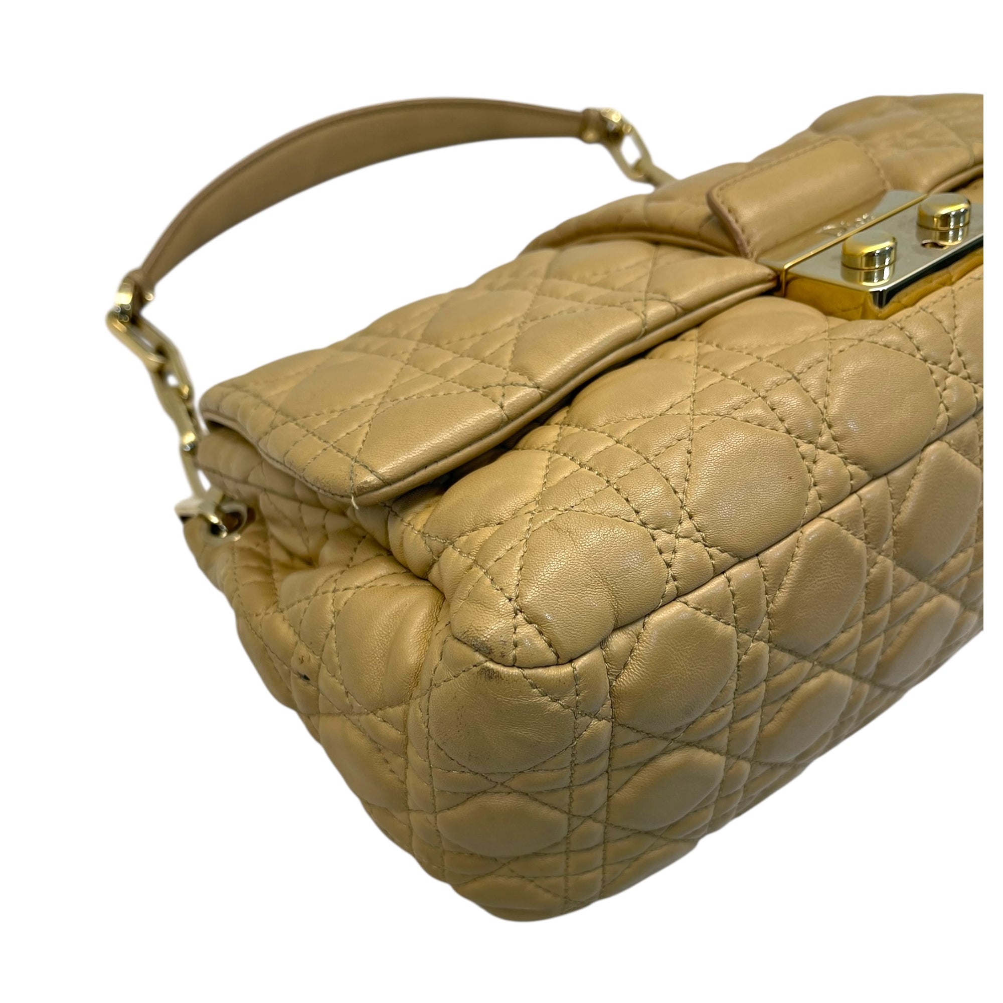 Dior Beige Quilted Leather Large Miss Dior Flap Bag