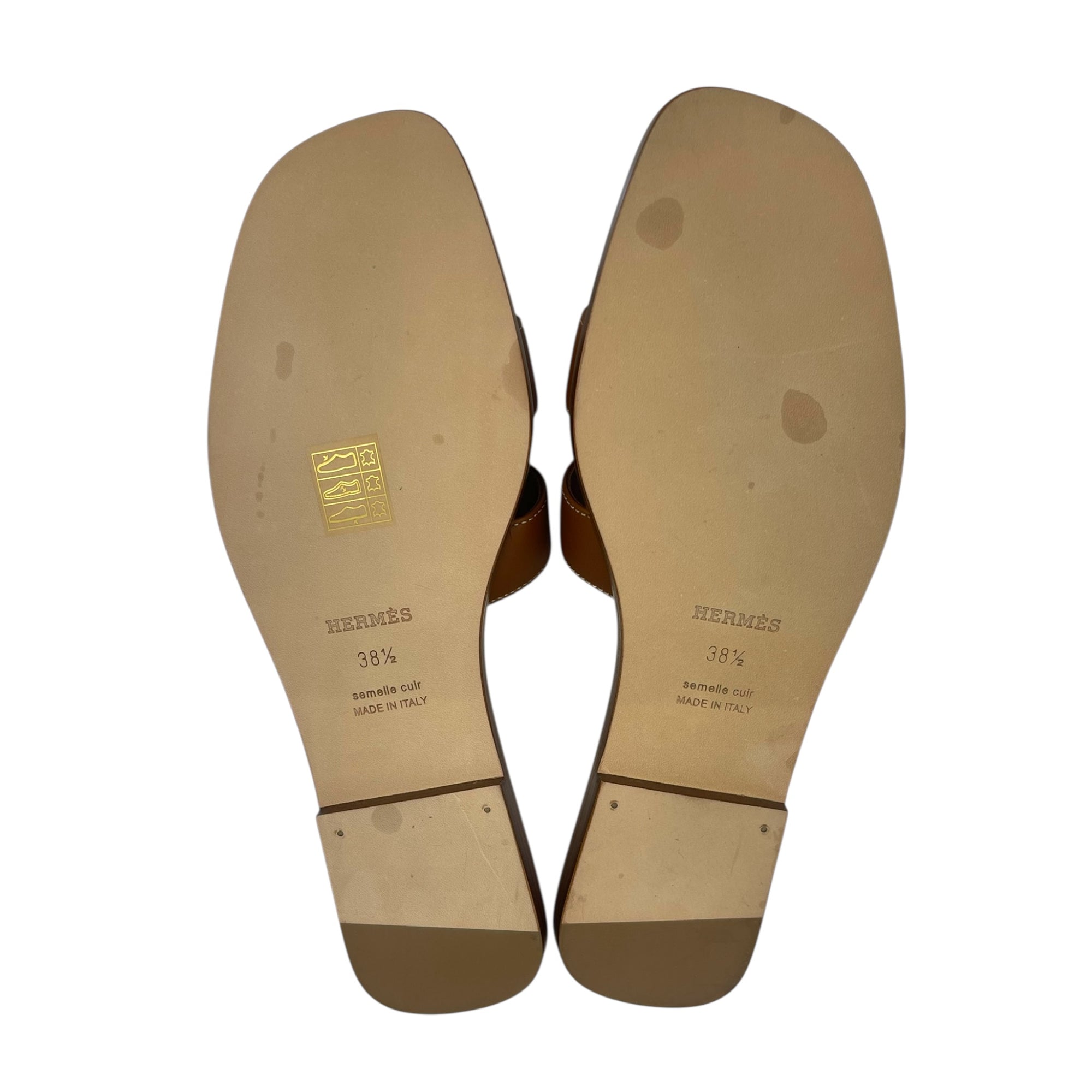 Hermes Oran Leather Sandals EU 38.5