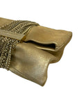 Jimmy Choo Beige Shimmering Suede Chandra Clutch