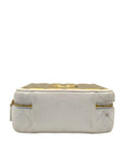 Gold Chanel Medium Lambskin Golden Plate Vanity Case Satchel