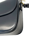 Celine Black Shiny Calf Leather Triomphe Shoulder Bag