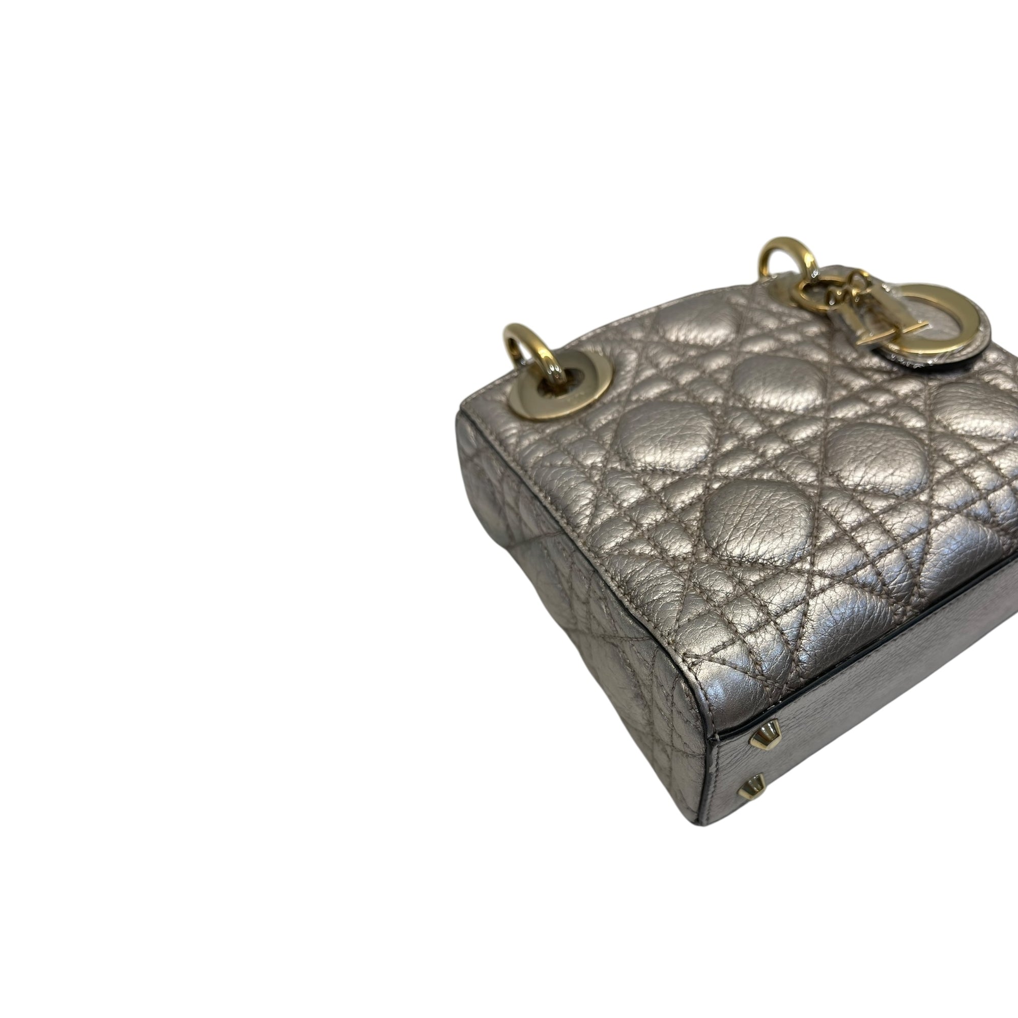 Christian Dior Mini Lady Dior Metallic Cannage Bag