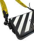Off-White Binder Clip Diag Black/ White/ Yellow Leather Crossbody Bag