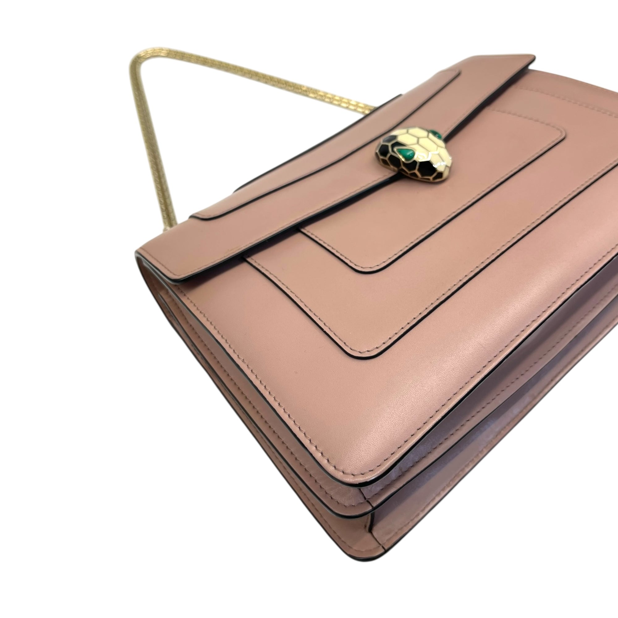 Bvlgari Old Rose Leather Medium Serpenti Forever Shoulder Bag