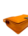 Chanel Orange Quilted Leather New Medium Boy Flap Bag
