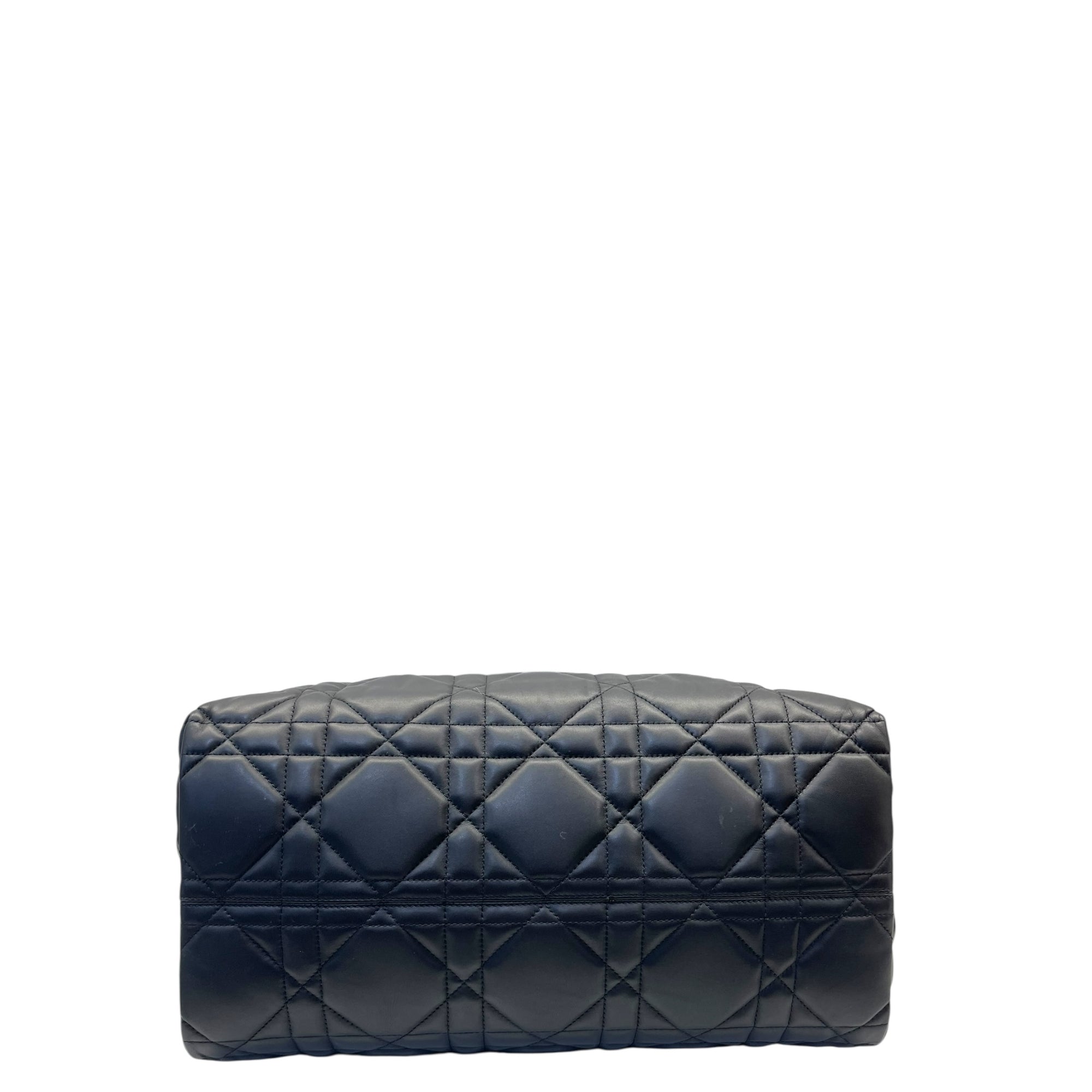 Dior Black Calf Leather Macrocannage To Jules Large Tote Bag