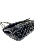 Chanel Black Quilted Patent Leather Large Classic Double Flap Bag