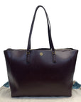 Tory Burch Burgundy Leather Emerson Tote Bag