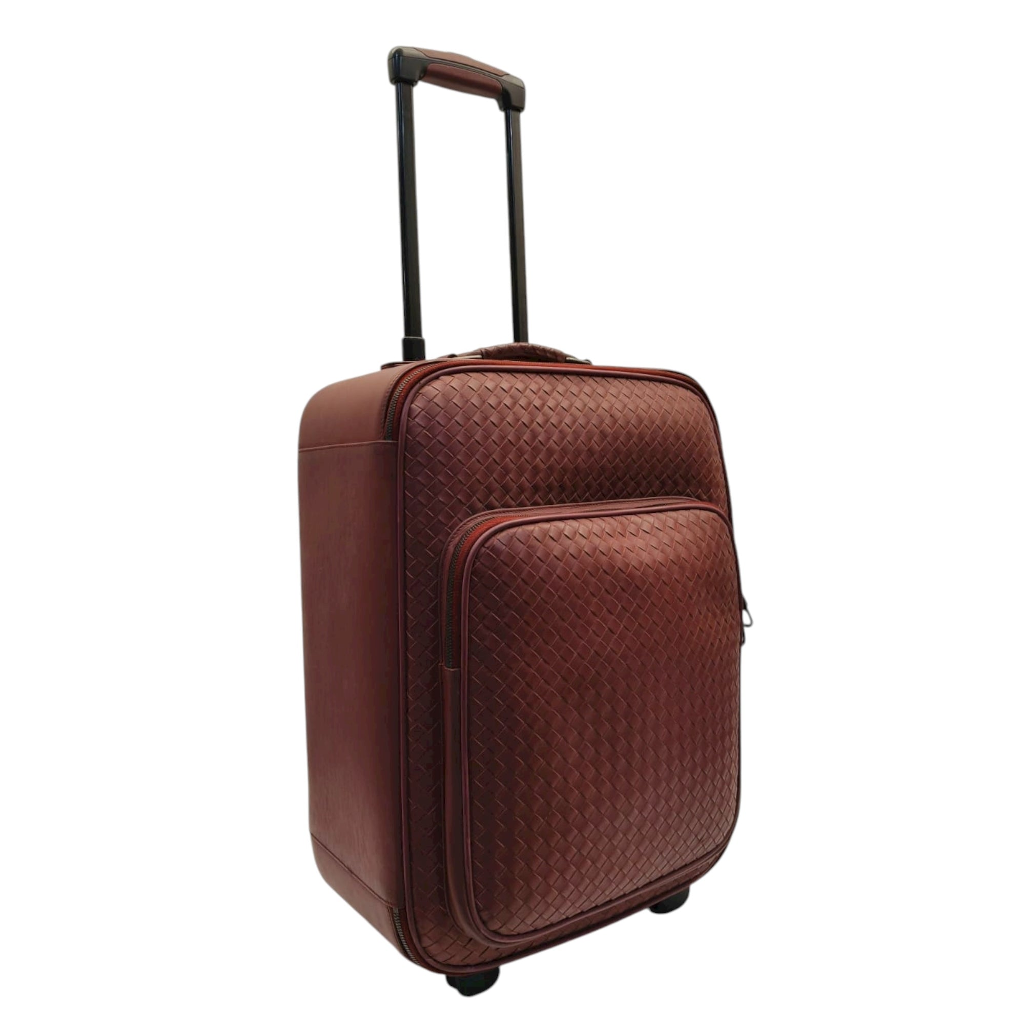 Bottega Veneta Trolley VN Leather Suitcase Red