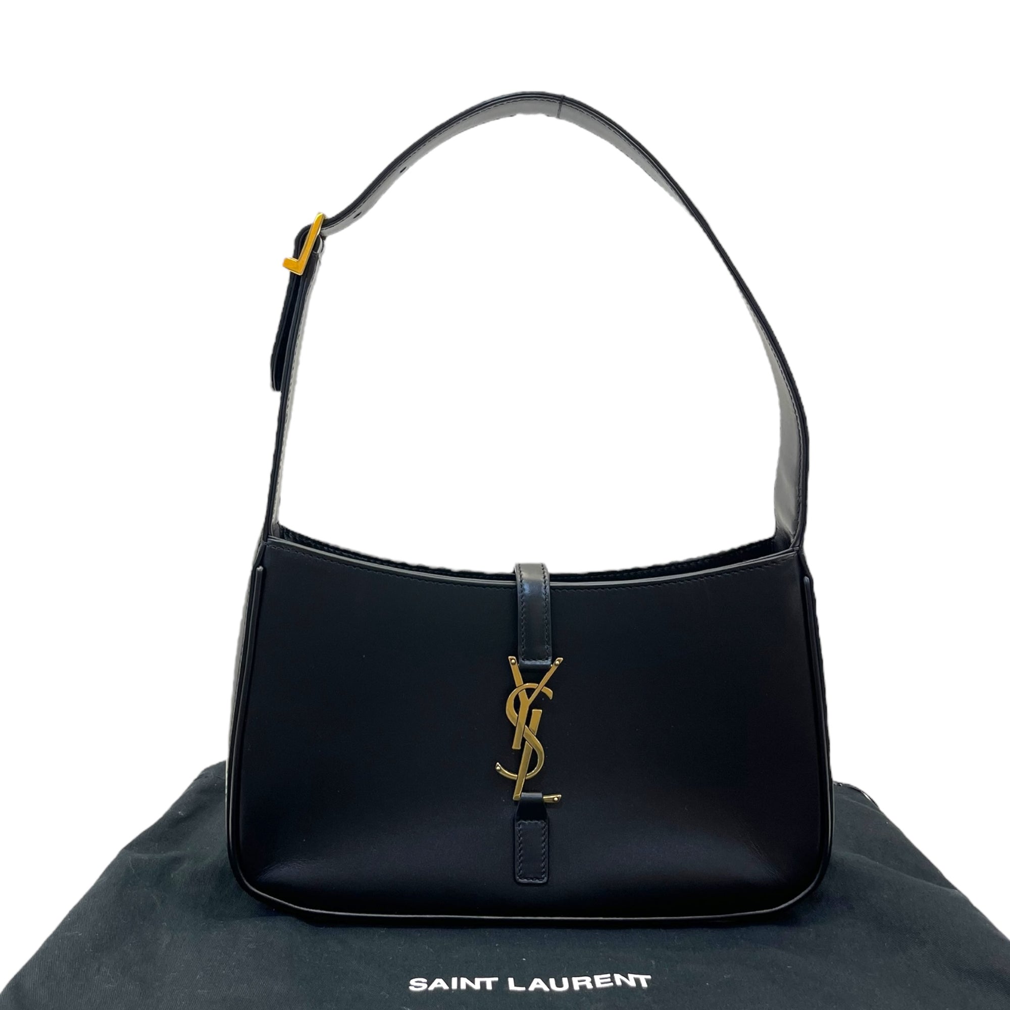 Saint Laurent Le 5 à 7 Black Smooth Leather Hobo Bag