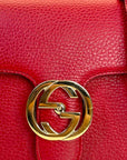 Gucci Dollar Interlocking G Red Leather Crossbody Bag
