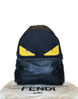 Fendi Black Nylon and Leather Monster Eyes Backpack