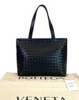 Bottega Veneta Small Intrecciato Zipped Tote Black Leather