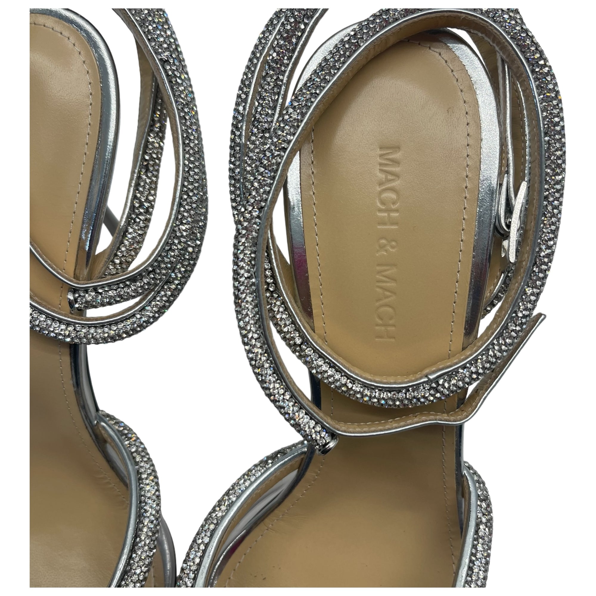 Mach & Mach Georgia crystal Heart embellished Heels - Size EU 40