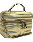 Jimmy Choo Gold Quilted Nappa Leather Vanity Case