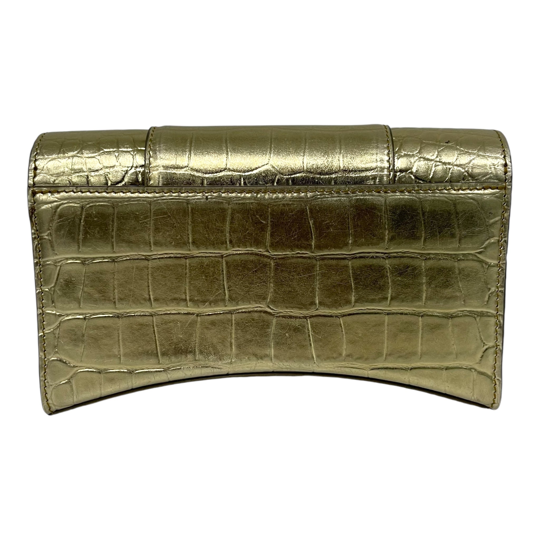 Balenciaga Hourglass Wallet On Chain in Gold