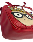 Dolce & Gabbana Red Crown Men Patch Crossbody