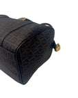 Fendi Noccino Zucchino Spalmati Coated Canvas Forever Bauletto Boston Bag