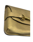 Gucci Gold Metallic Leather Horse Bit Clutch