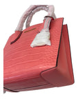 Michael Kors Peach Croc Embossed Leather Mercer Tote Bag