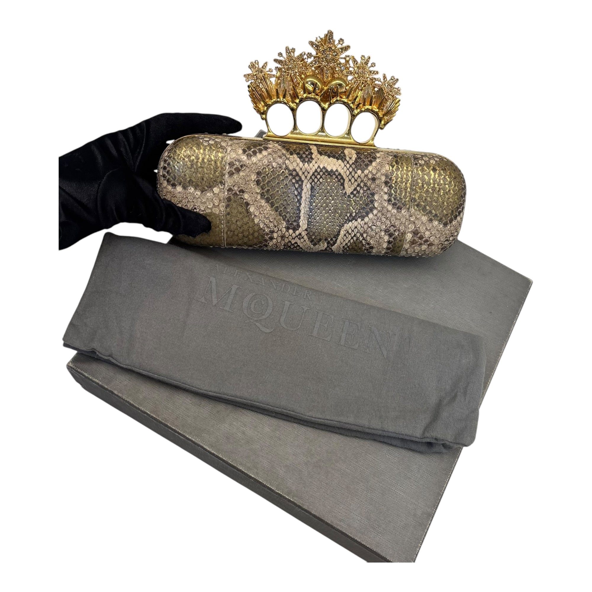 Alexander McQueen Python Knuckle Clutch