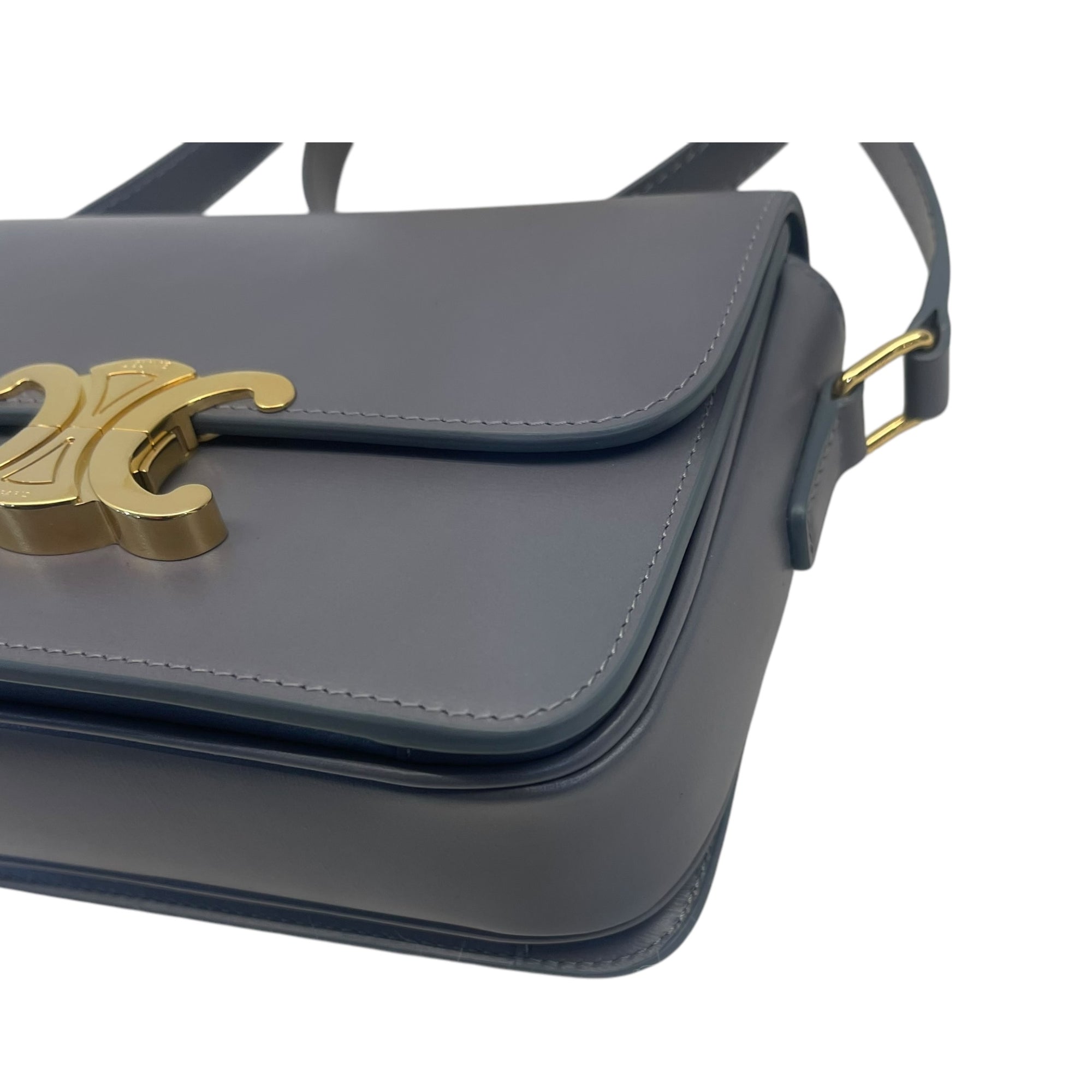 Celine Grey Calfskin Leather Crossbody Bag