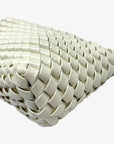 Bottega Veneta White Intrecciato Leather Structure Clutch