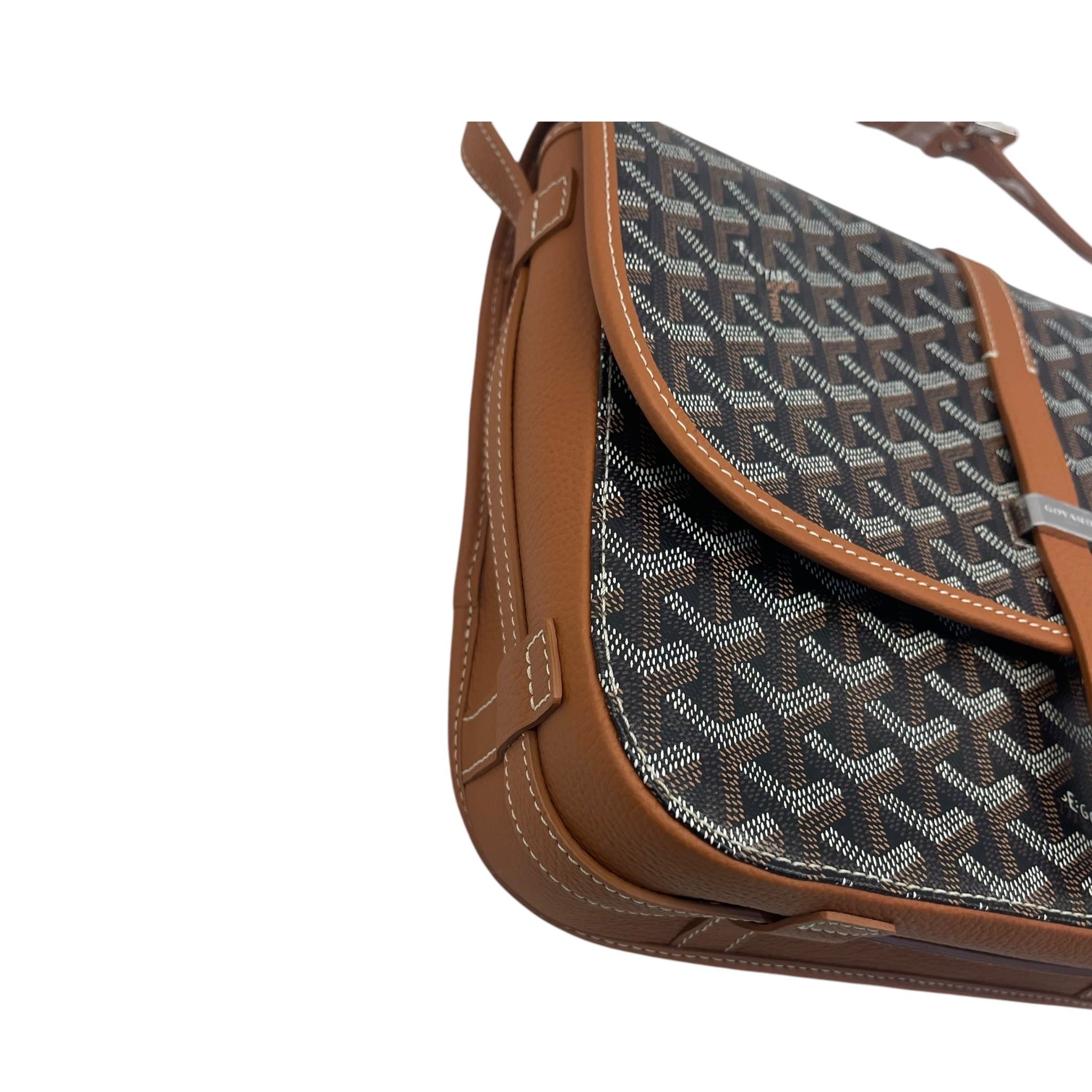 Goyard Belvedere Black/Tan Canvas PM Bag