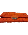 Anya Hindmarch Bright Orange Clutch Bag with Grosgrain Ribbon