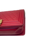 Chanel Boy Flap Bag Medium Lambskin Red
