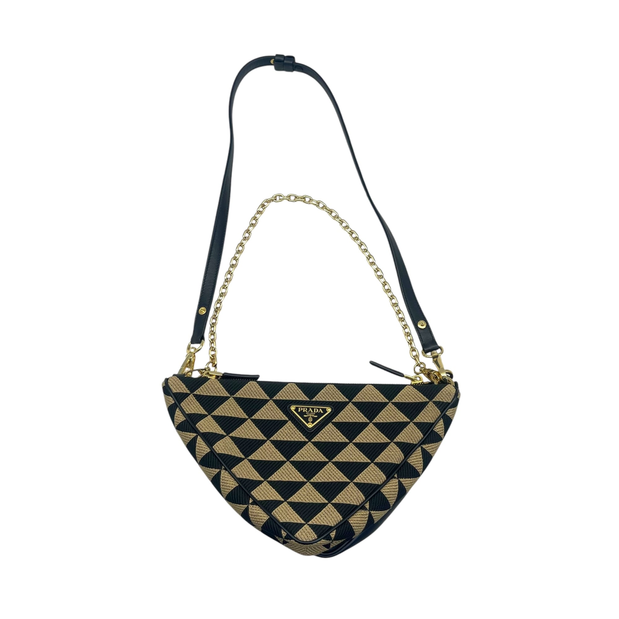 Prada Triangle Mini Jacquard Bag