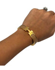 Hermes Clic Clac H Enamel Gold Plated Bracelet
